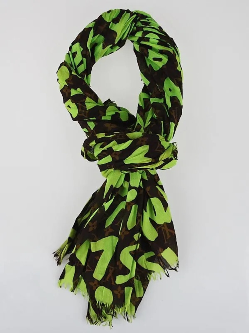 LOUIS VUITTON Limited Edition Vert Graffiti Stephen Sprouse Scarf